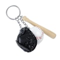 Miniatyrbillede 1 af 3: 2 stk. Nøglering Simuleret Baseball Bat Vedhæng Dekorativ Nøglering Taske (Khaki) Black IC