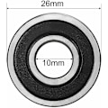 Miniatyrbillede 4 af 4: 8 stk. dybsporkugleleje 6000RS To tætnede 10x26x8mm kulstofstål