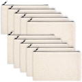 Miniatyrbillede 1 af 7: 10 stk. Canvas Maleri tasker Rejse Toilettaske Lynlås Kosmetik tasker Brudepiger Gave Kosmetik taske Stof Blyant taske Canvas Makeup taske Lille Beige-black chain 5cm (Set of 8)