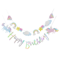 Pikkukuva 1 / 5: IC Unicorn Party Grattis på födelsedagen Papper Banner hängande krans