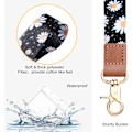 Miniatyrbillede 4 af 7: Halskæde Armbånd Rem, Print Halskæde Nøglering ID Lanyard Hals Læder Lineal med 4 Metal Nøgleringe til ID Tag Holder Nøgler Telefon 4 strings