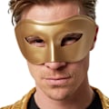Miniatyrbillede 2 af 4: tectake Venetiansk maske, ensfarvet øjenmaske til maskerade Gold Guld