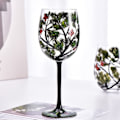 Miniatyrbillede 3 af 5: IC Fire Sæsoner Træer Vinglas Goblet Kreativ Trykt Glas CD Onesize
