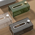 Miniatyrbillede 4 af 5: IC Vævsæskeholder til vægmontering, Klar Vævsæskeholder til badeværelse, Dekorativ Vævsæske i plast Hjemindretning (grå)