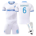 Miniatyrbillede 1 af 2: 23-24 Marseille Hjem Ny Fodboldtrøje Børn Student Træningsdragt Jersey Sportstøj NO.6 GUENDOUZI NO.6 GUENDOUZI XL