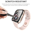 Pikkukuva 4 / 5: IC-kotelo Apple Watch Series 1/2/3/4/44:lle, sisäänrakennettu temperoitu lasi näytönsuojaksi - Kova PC-kotelo ympäri (Sininen) 44 mm