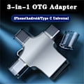 Pikkukuva 2 / 5: IC Tre-i-ett OTG-adapter för Apple typ-c Android-telefon extern silver