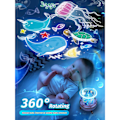 Miniatyrbilde 4 av 5: IC Åtte-toneboks, Stjernehimmel-projektor Baby nattlys, Barns nattlys Musikk og selvlysende nattlys, 8 musikk 360° roterende nattlys LED-lampe