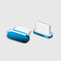 Miniatyrbild 1 av 3: IC 5 st USB Typ C Dammskydd, USB C-portplugg Dammskydd - Blå