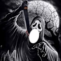 Miniatyrbillede 4 af 5: keland Scary Ghostface Mask Scream Mask Creepy Halloween Cosplay Prop