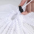 Miniatyrbilde 3 av 4: IC 3 stk Mesh Rund Bunn 40*50 Trekksnor Vaskpose Finmasket Mesh Stor Vasknettlomme