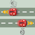 Pikkukuva 4 / 4: IC Tecknad Inertial Insekt Pull-back Bil Light Dubbel Pull-back Motstånd Bil Beetle Leksaksbil