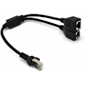 Miniatyrbilde 2 av 5: RJ45 Nettverks Splitter Adapter Kabel 1 Hann til 2 Hunn Socket Porter LAN Ethernet Kabel Nettverks Splitter Adapter