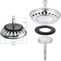 Miniatyrbilde 2 av 5: IC Vaskplugg 78 mm, Universal Vaskfilter, Universal Vask i Rustfritt Stål Plug-Sink Avløp/Vask-Kjøkkenvask Sil