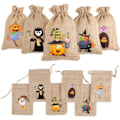 Miniatyrbillede 1 af 5: IC 48 stk Halloween jutepose gaveposer, slikposer med snøre til børn Halloween Party Favor