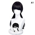 Miniatyrbillede 1 af 5: IC Anime Chainsaw Man Mitaka Asa Cosplay Paryk Asa Mitaka Lang Sort Black One Size