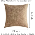 Miniatyrbillede 4 af 5: IC Pudebetræk, Blødt Linned Sengpude Sæt af 2, Dekorativt Brulap Cover til Senior Dame i Sofa Soveværelse, 24x24 tommer, Linned
