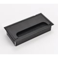 Miniatyrbillede 1 af 4: IC Forstærket Aluminium Skrivebords Kabelboks Skrivebord Gennem Sort Firkantet Kabelboks Dæksel 80mm*160mm