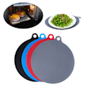 Pikkukuva 4 / 5: IC 22cm Mjuk Non-Stick Rund Mikrovågsmatta Fritösdyna Resistant Sil Black