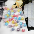 Miniatyrbillede 5 af 5: IC 2 stk Brev Firkantede Perler Silikonform Alfabet Form Epoxi