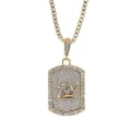 Miniatyrbillede 1 af 5: Hip Hop Berlock Hængende Rock Til Mænd Smykker Gave Nummer 100 Point Iced Out Bling Kæder Guld Legering Dog Tag Halskæde Engroshandel Gold-A