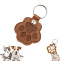 Nøglering til kæledyrshår, poteformet opbevaringscharm i læder til hunde- og katteelskere, mindegave, lysebrun Light Brown