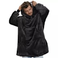 Miniatyrbillede 2 af 10: Snuggie Oversized Filt Hættetrøje Svart