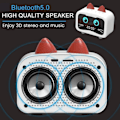 Miniatyrbild 2 av 5: Hi-Fi badrumshögtalare Bärbar Bluetooth 5.0-högtalare med laddningskabel, inbyggt batteri - Rosa katt