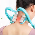 Miniatyrbild 2 av 5: 6-hjulig nackmassager Trigger Point Roller, smärtlindring Shiatsu massager för nacke, axel, arm, ben, rygg blå