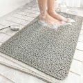 Miniatyrbillede 1 af 5: Brusemåtte til indendørs brusebad, skridsikker loofah-bademåtte, anti-skimmel, anti-bakteriel, blød PVC-bademåtte til badeværelse, vådt brusebad (40 x 60 cm, grå)