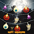 Miniatyrbilde 1 av 3: IC Dekorative Gresskar Spøkelses Spindel Lys - Halloween Fe-lys