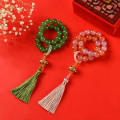 Miniatyrbillede 2 af 5: IC Tofs Bell Armbånd Perlekæde Håndsnoede Perler Buddhistisk Ros B