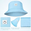 Miniatyrbilde 2 av 4: IC Smilende Ansikt Bucket Hat Søt Bucket Cap Strandsolhatt Sommer Reisehatt for Kvinner Menn