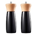 Miniatyrbillede 1 af 5: Salt- og peberkværn i træ, elegant fyrformet salt black