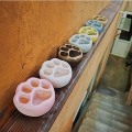 Miniatyrbillede 5 af 5: IC 3-pak kreative cementblomsterpotter Design af dyrefodspor