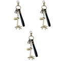 Miniatyrbilde 3 av 4: 3 stk Retro Giraff Legering Lær Nøkkelring Bilnøkkelring Håndveske Henge Dekorasjon Henge Ornament 3pcs IC