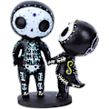 Miniatyrbillede 3 af 5: IC Sugar Skull Par Rose Figur Till Døden Harts Samleobjekt