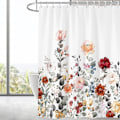 Miniatyrbillede 2 af 5: IC Brusedør i blomstermønstret stof, Brusedør Badeværelse, Vandafvisende Hurtigtørrende Polyesterstof Badeværelse 72\" B x 72\" L med kroge