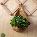Miniatyrbild 2 av 5: Väggmonterad frukt- och grönsakskorg, Handvävd Jute Dropformad Frukt- eller Grönsakskorg, Kök Hängande Förvaringskorg (H14cm, B