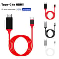 Miniatyrbilde 2 av 5: 4K 1080P USB 3.1 Type C til HDMI-kompatibel adapterkabel rød