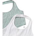 Pikkukuva 3 / 5: IC Damer 2-pack Basic Ribbstickad Crop Halter Top Ärmlös Väst (LARGE)