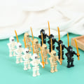 Miniatyrbillede 3 af 5: IC Sæt med 10 stk Skull go figurer Byggeklodser Legetøj sort
