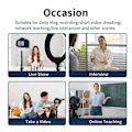 Miniatyrbild 2 av 5: IC Professionell Lavalier Mikrofon Kondensator Trådlös Mikrofon för iPhone iPad - Svart (Paket med en) A