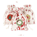 Miniatyrbilde 3 av 5: 60 stk. gullbelagte bomulls- og linne-juleposer med kreative design