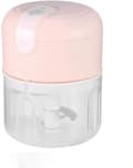 Minimathackare, USB-uppladdningsbar elektrisk processor med tre blad, 250 ml, för barnmat, grönsaker, vitlök och nötter, rosa