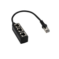Miniatyrbilde 4 av 4: IG Ethernet-splitteradapter, RJ45 1-til-3 nettverksadapter