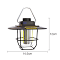 Miniatyrbilde 3 av 5: IG Oppladbar Camping LED-lys Dimbar, Retro Lantern svart