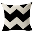 Miniatyrbillede 4 af 4: IC Firkantede Pyntepude Betræk Bomuld Linned Sort & Beige Striber Moderne Geometri Print Hjemmepude Betræk 18 X 18 tommer, 4-pak (Stripe -1)