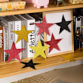 Pikkukuva 3 / 5: IC 150 kpl Glitter-tähti-leikkeitä Kiiltävä Paperitähti Konfettikartong Leikkeet Tähdet Taululle Tähdet (Punainen, Musta, Kulta) Merkki: Jspupifip