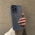 Miniatyrbild 3 av 5: IC iPhone 13 Pro Max-fodral med lyxig metall Bling-kameralins Söt Sparkly Diamond Slim Clear Back & Matt Bumper Silikon Dam-blå